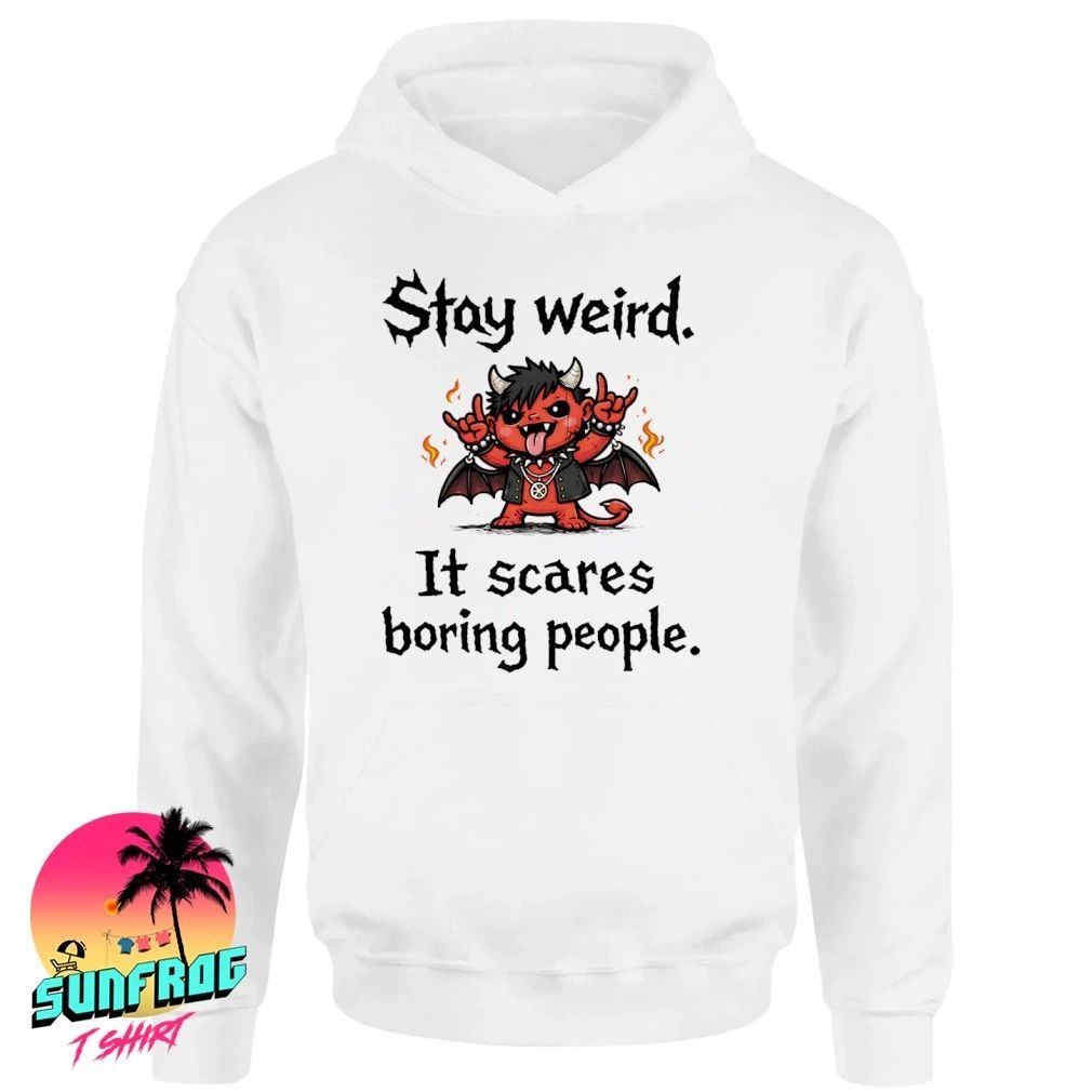 Devil rock on stay weird it scares boring people shirt