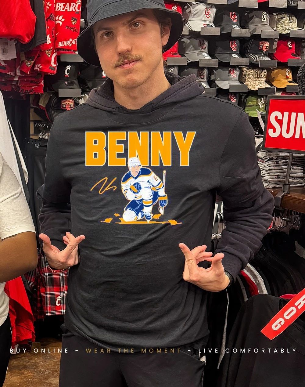 Zach Benson Benny Buffalo Sabres front and back shirt