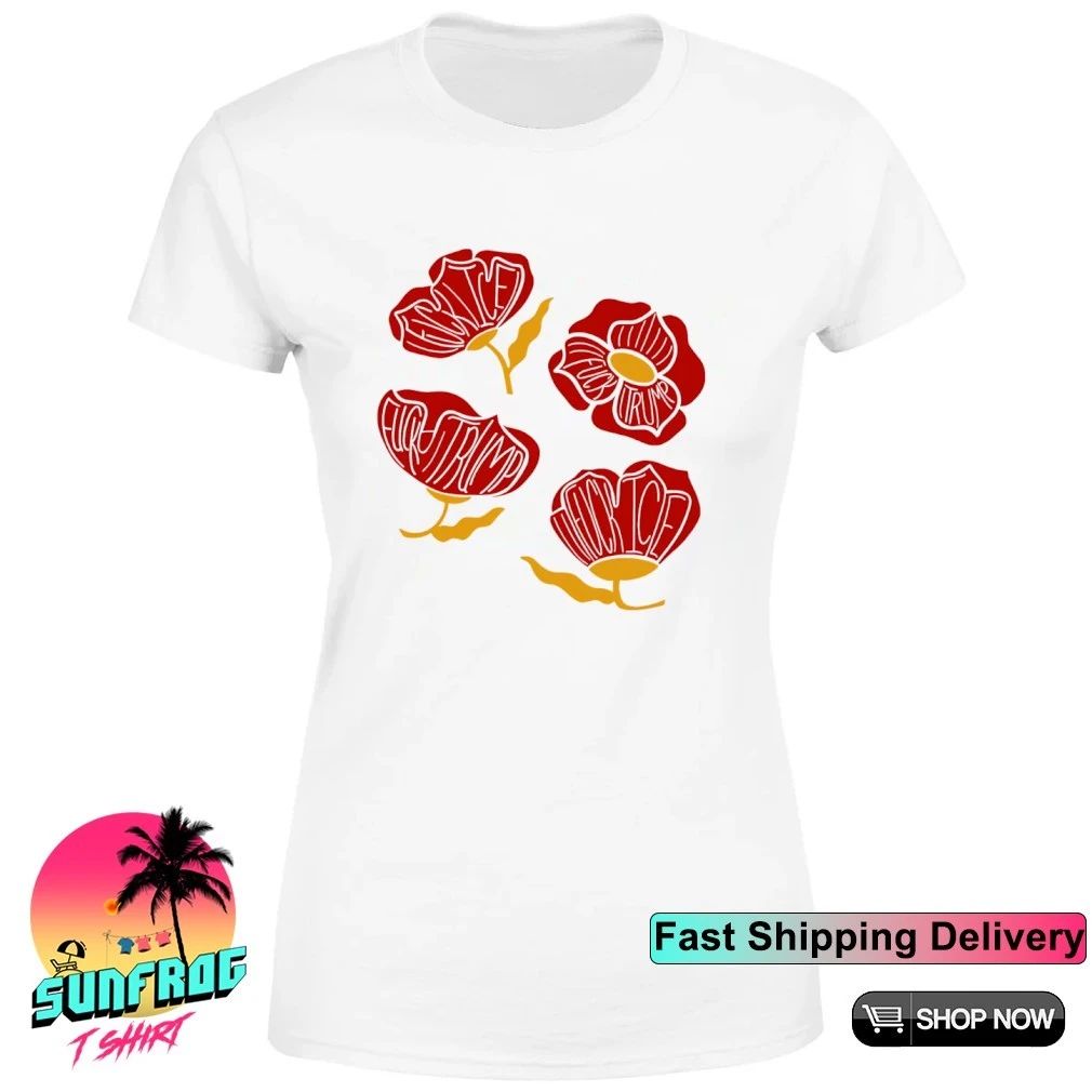 Red Poppy Floral Fuck Trump Subtle Anti Trump shirt