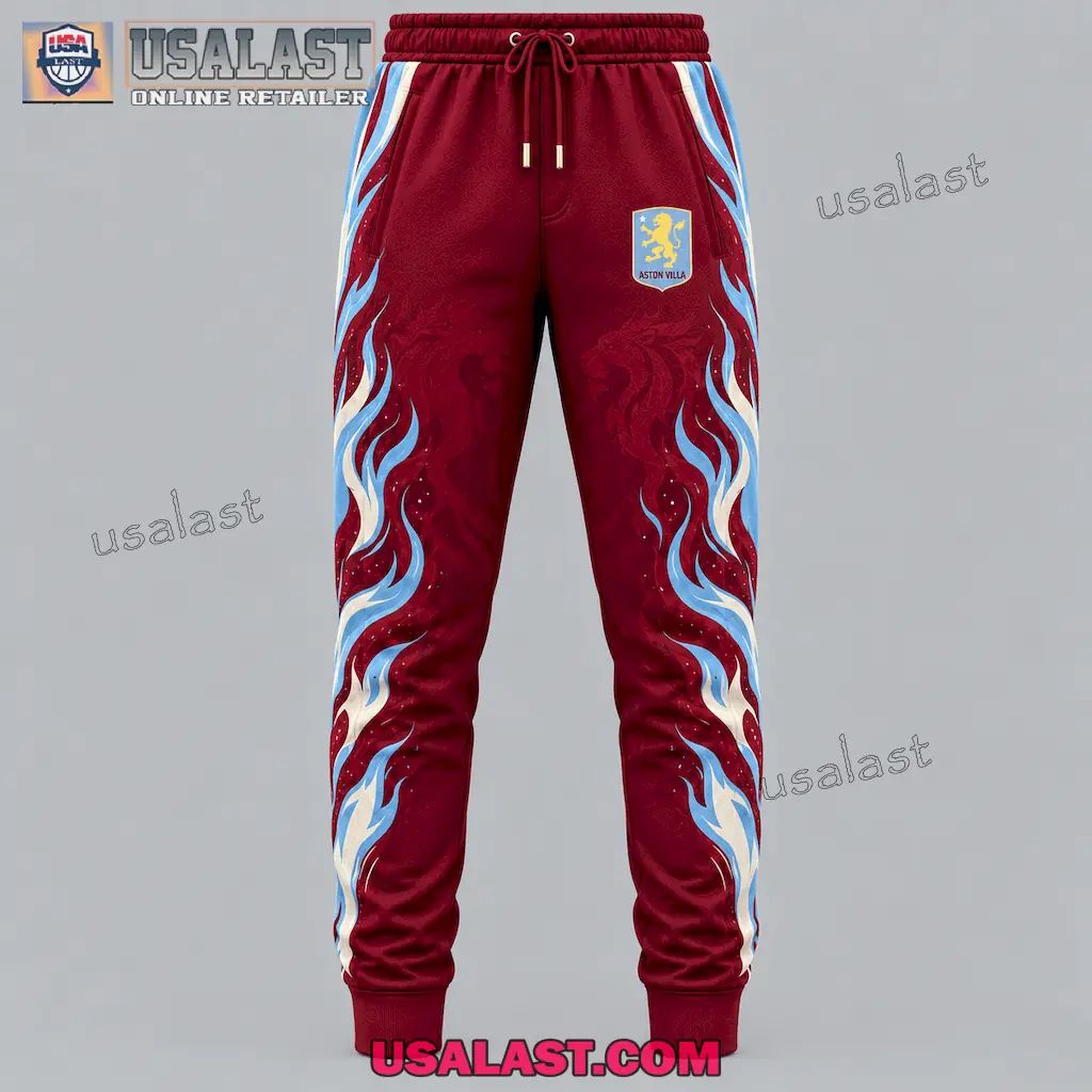 Aston Villa Personalized Tracksuit Hoodie And Jogger Pant Set