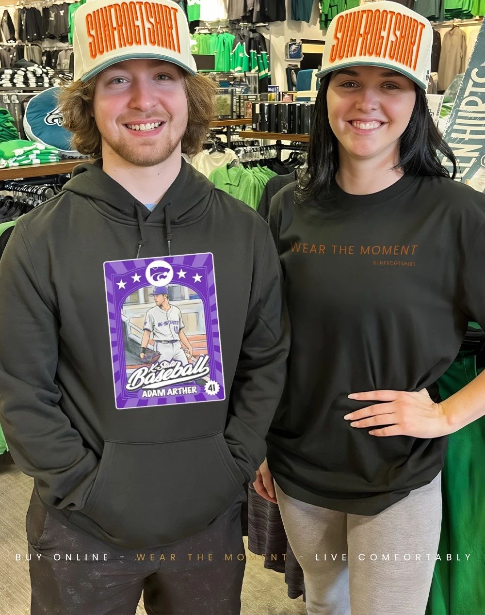 Adam Arther 41 Kansas State Wildcats baseball card Inspired shirt