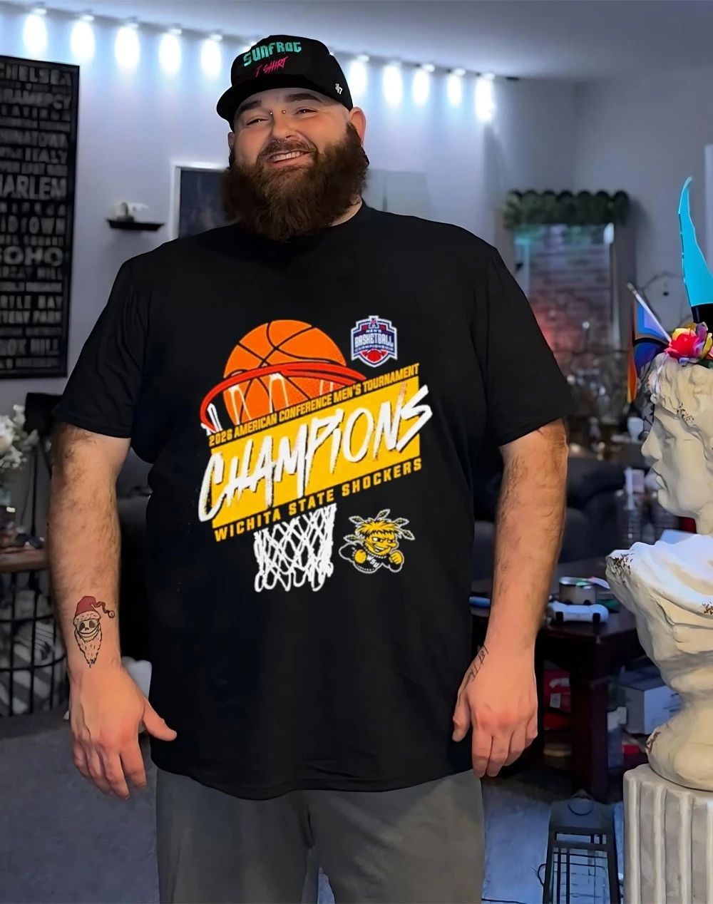 Wichita State Men’s Basketball American Conference Tournament Champions Basket Shirt