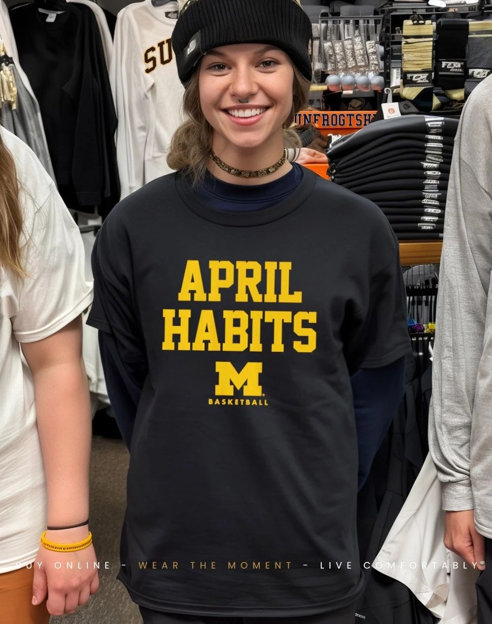 Michigan Basketball April Habits logo shirt