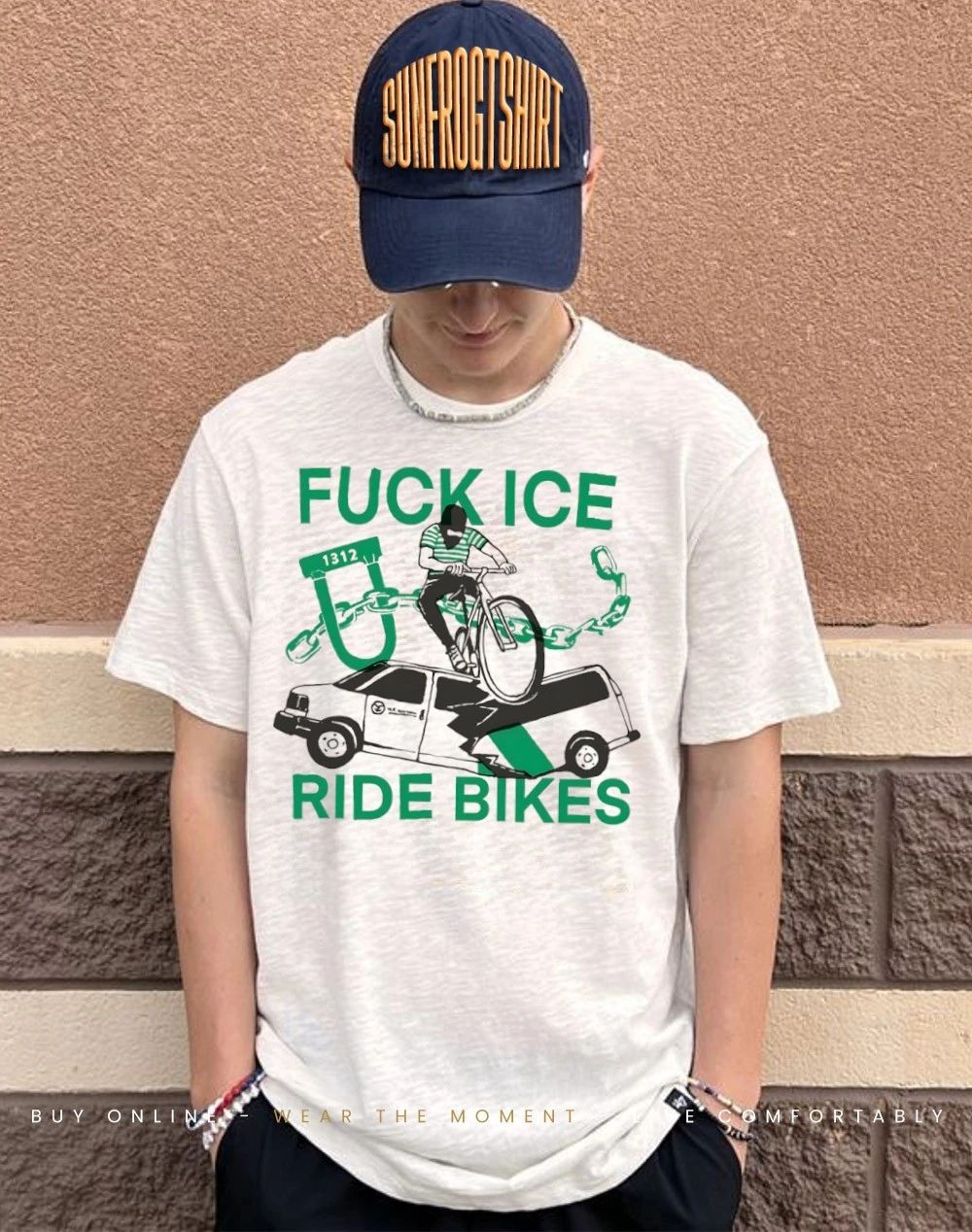 Fuck ICE ride bikes graphic shirt