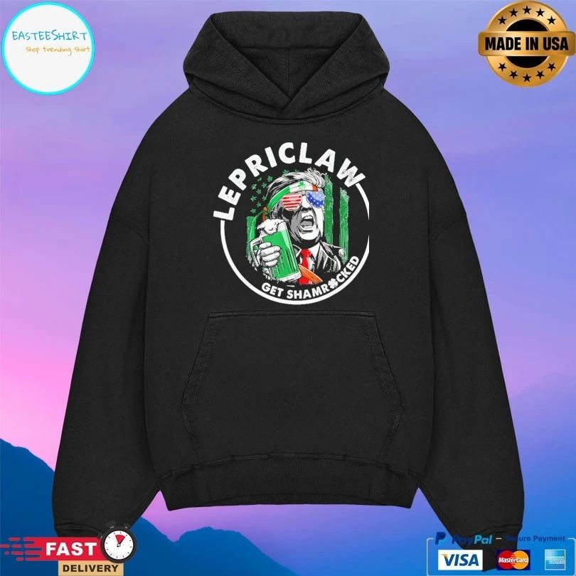 Donald Trump Lover Gifts Drinking Lepriclaw Get Shamrocked St Patricks Day T-shirt