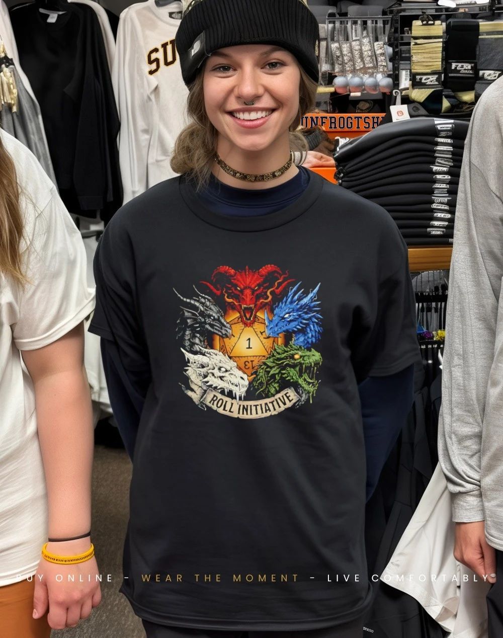 Roll Initiative Chromatic Dragons D20 shirt