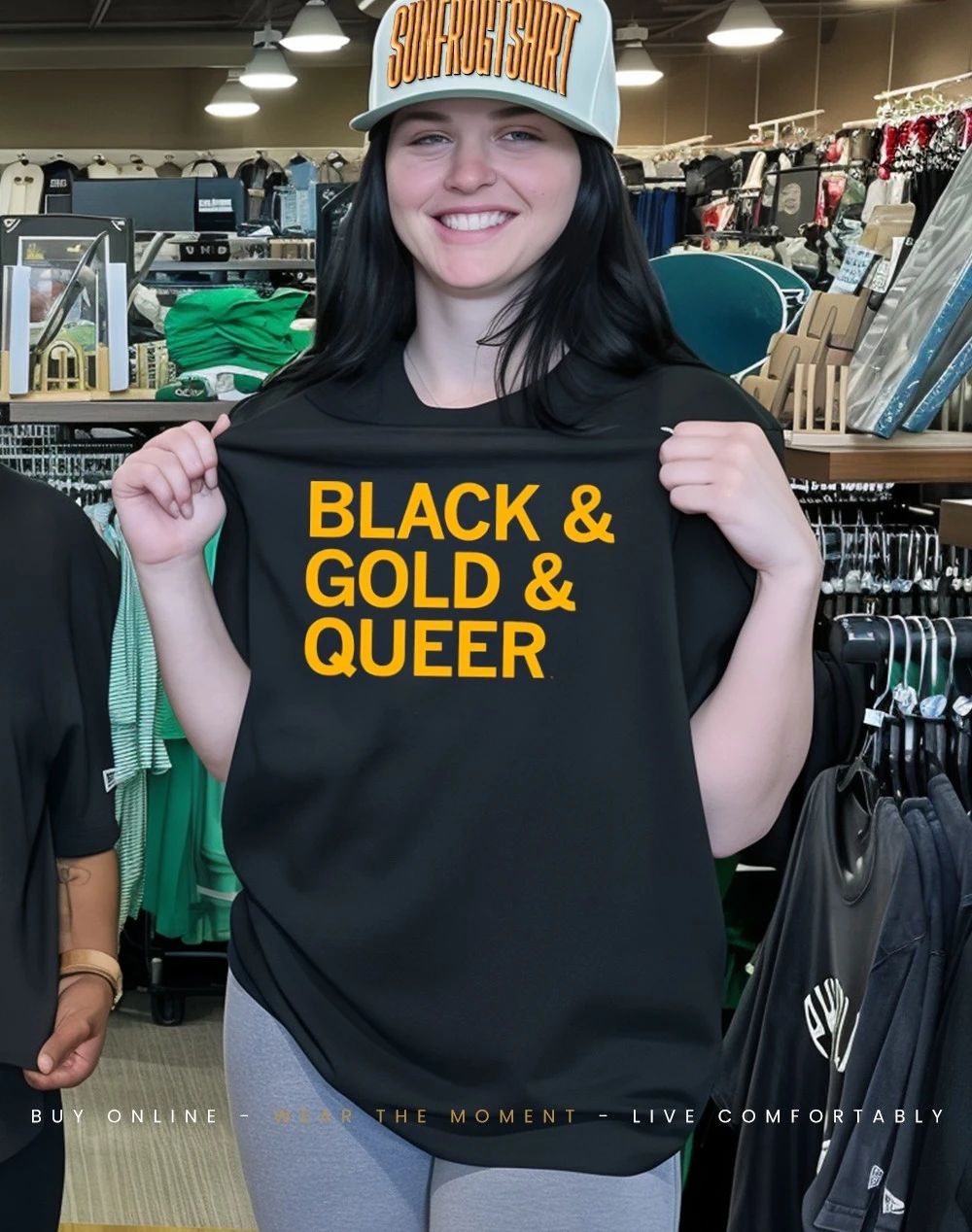 Black and gold and queer shirt