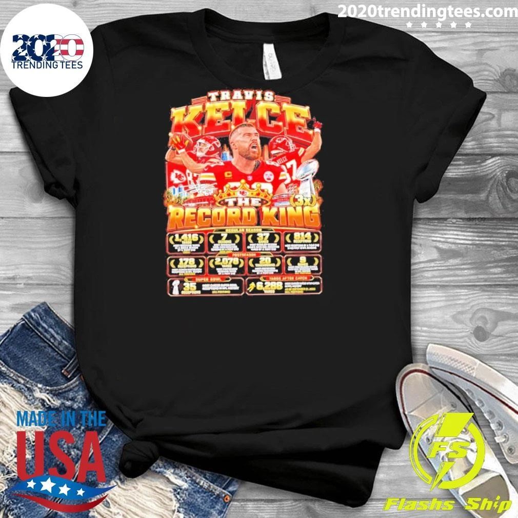 Travis Kelce Kansas City Chiefs Record King Signature Shirt
