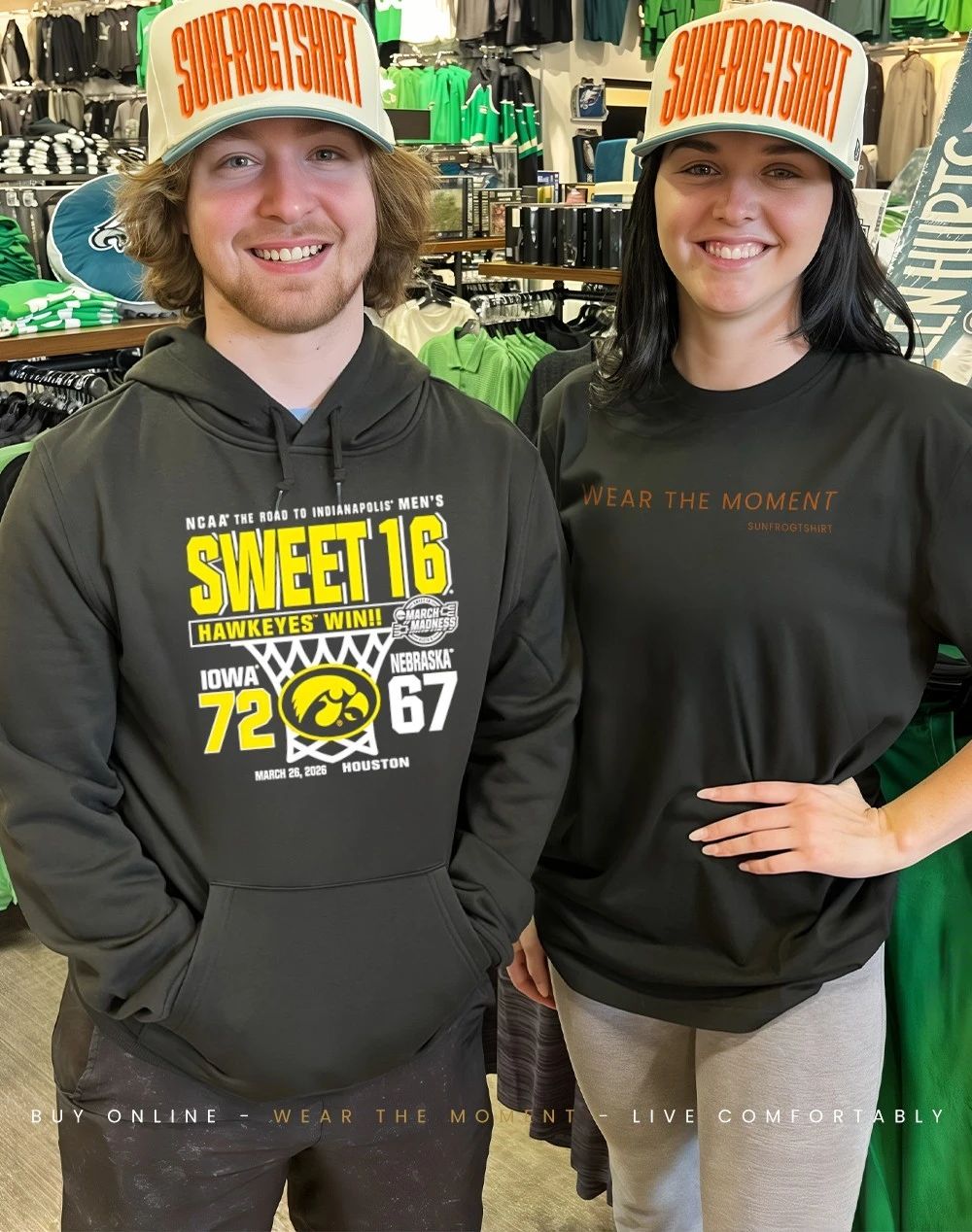 Iowa Hawkeyes 2026 Men’s Basketball Sweet 16 Score vs Nebraska Cornhuskers 72-67 shirt