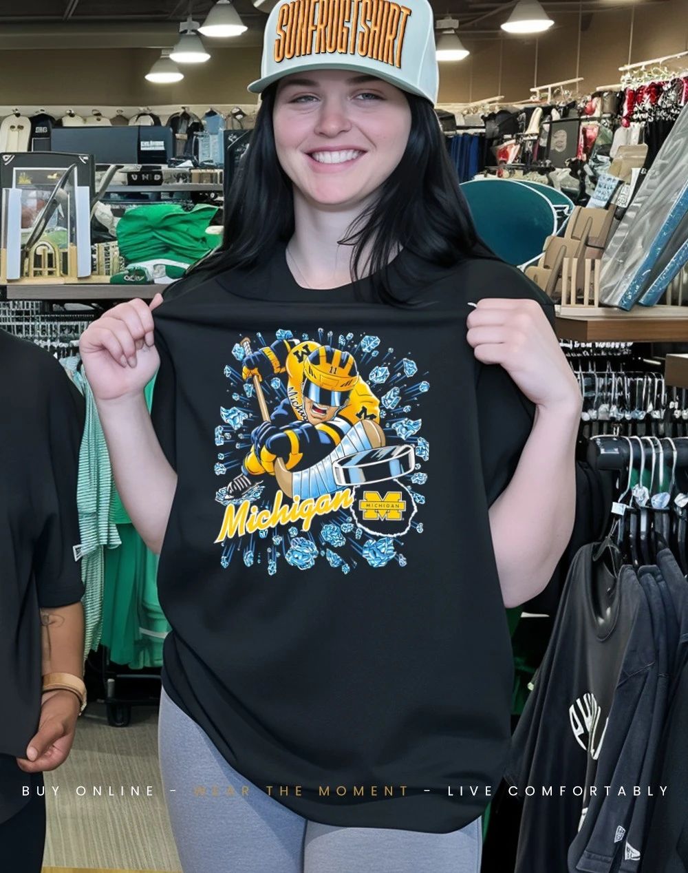 Michigan Wolverines Hockey player caricature 2026 shirt