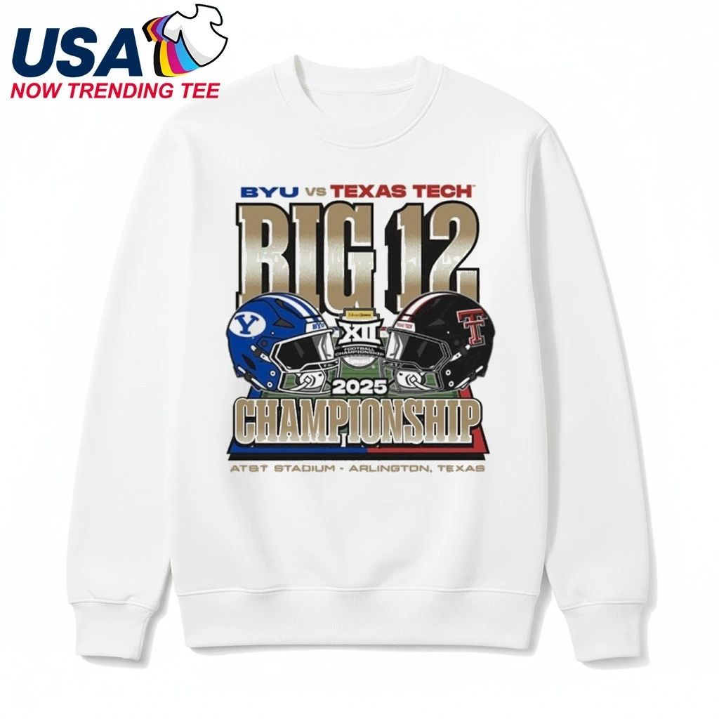 BYU Cougars Vs Texas Tech Red Raiders 2025 Big 12 Championship Matchup Helmet At&T Stadium Arlington, TX Shirt