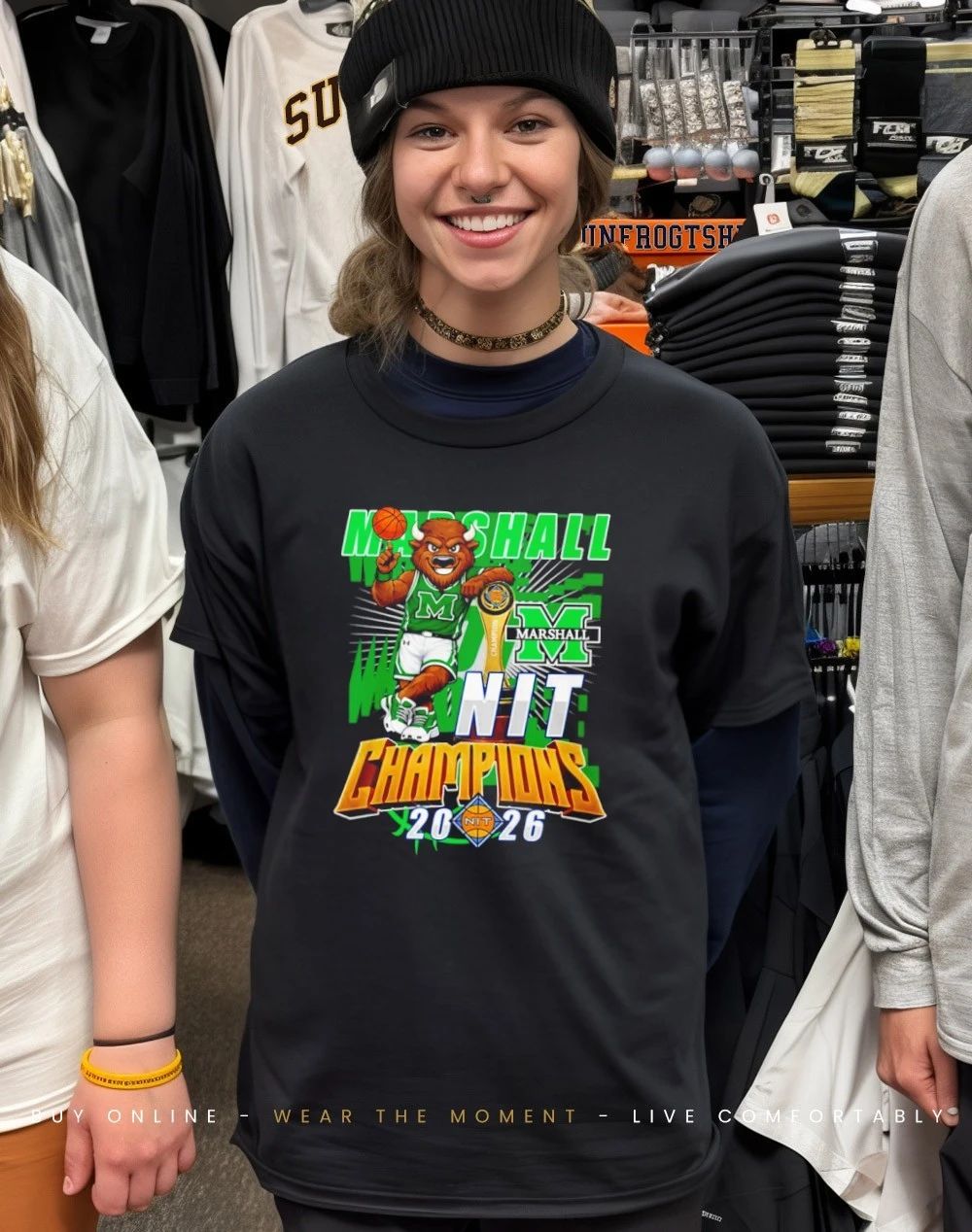Marshall Thundering Herd’s 2026 Women’s NIT Champions mascot shirt