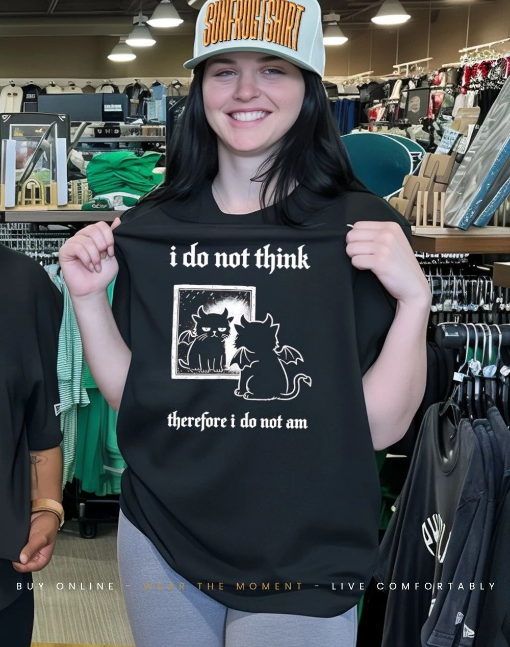 Cat evil I do not think therefore I do not am shirt
