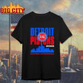 Detroit Pistons basekball NBA Eastern Conference city skyline vintate shirt