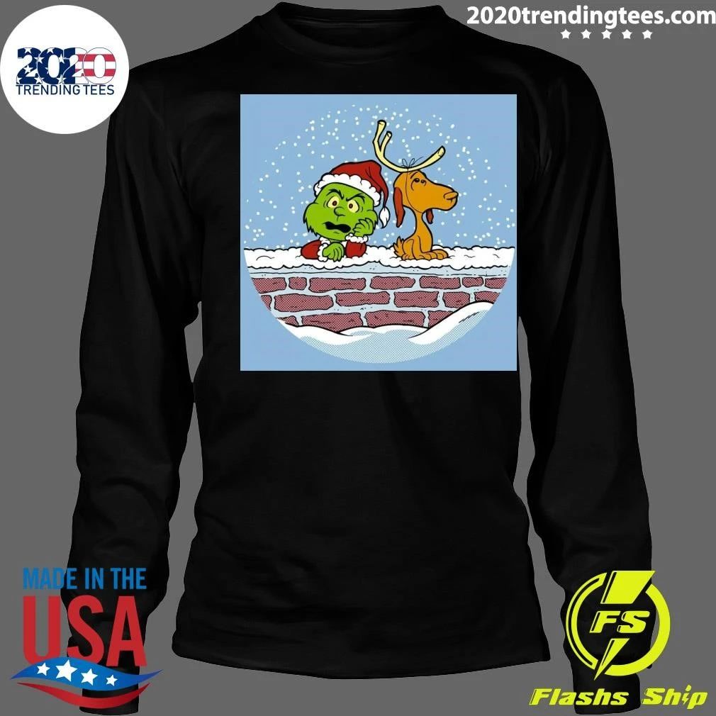 Green Man And Dog Funny Christmas Christmas Shirt