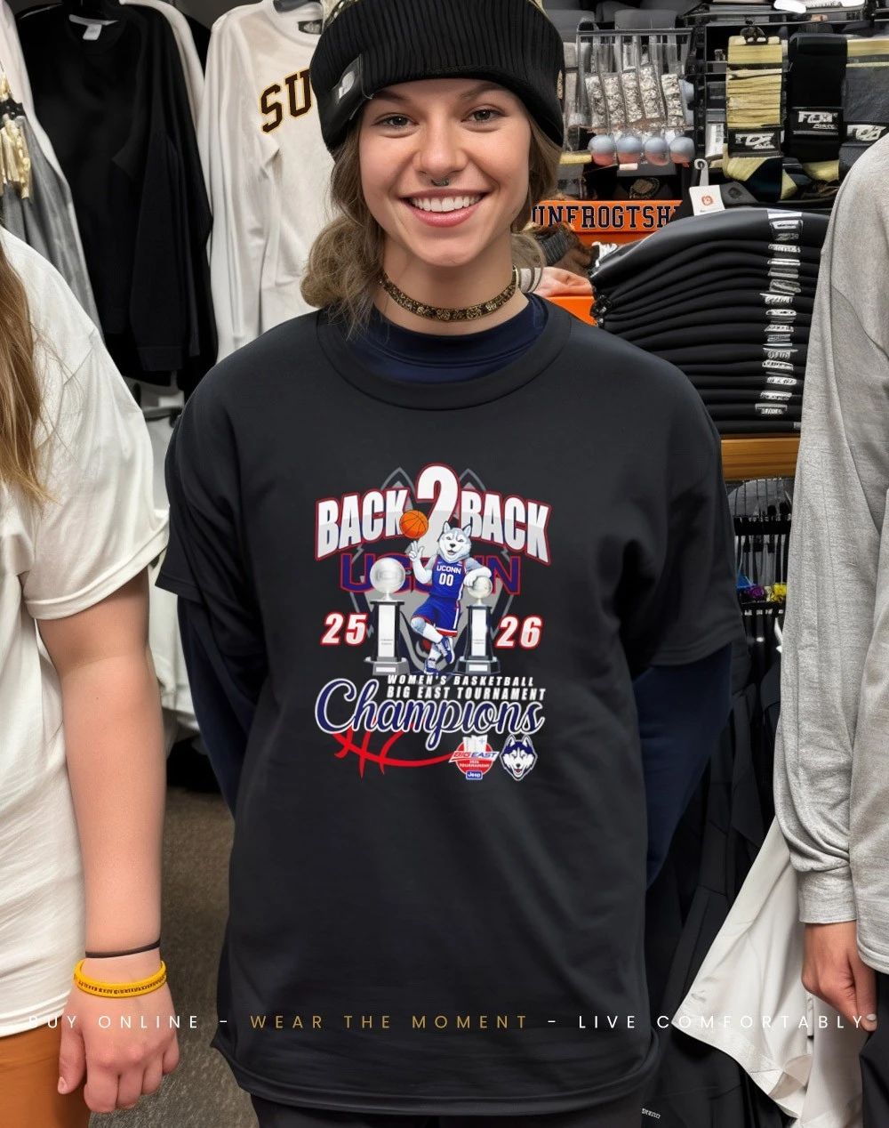 UConn Huskies’ back-to-back 2025–2026 Big East Women’s Basketball Tournament Champions shirt