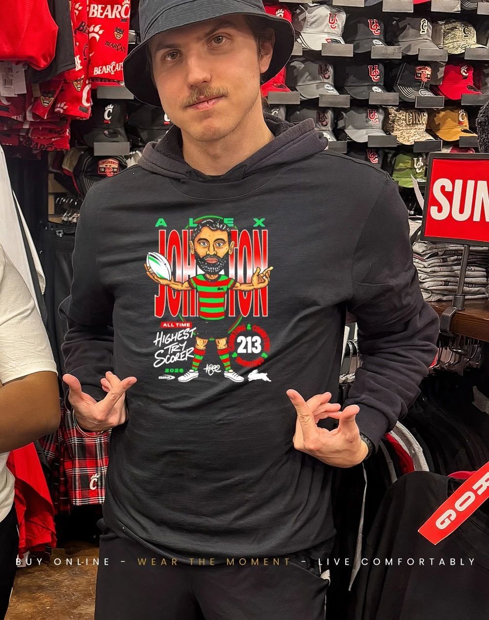 South Sydney Rabbitohs Alex Johnston Record Breaker 2026 shirt
