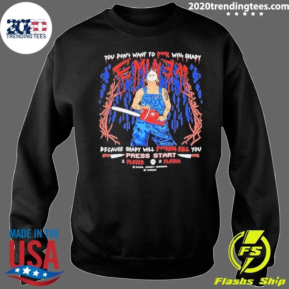 Eminem Shady Gaming Press Start Chainsaw Hockey Mask Shirt