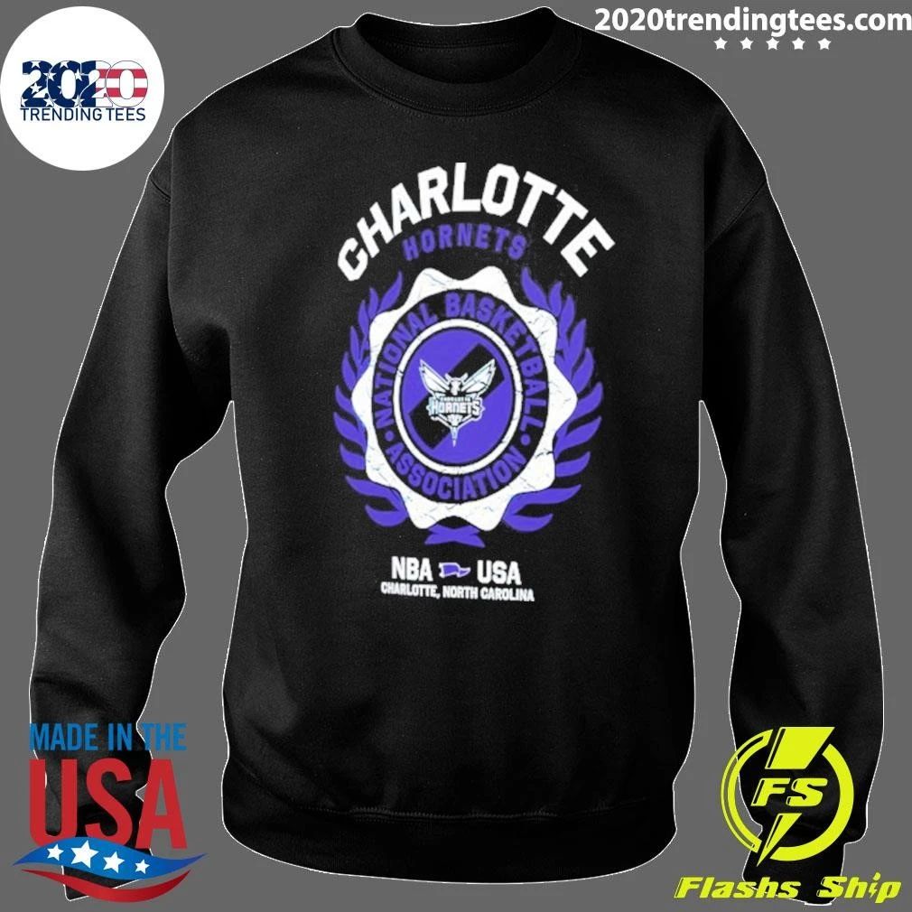 Charlotte Hornets Nba Usa Laurel Crest Flocking 2026 Shirt