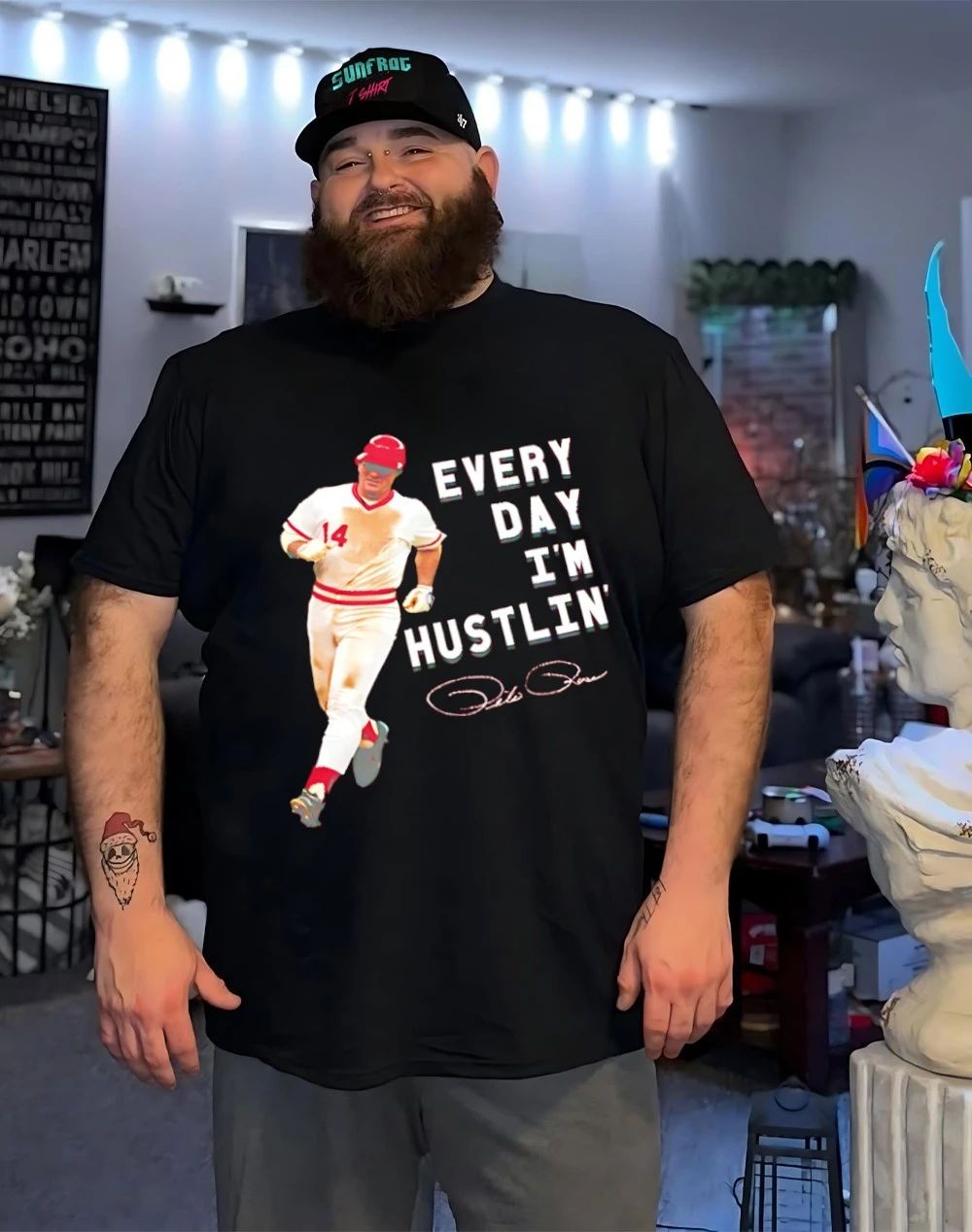 Every Day I’m Hustlin’ Pete Rose Cincinnati Reds signature shirt