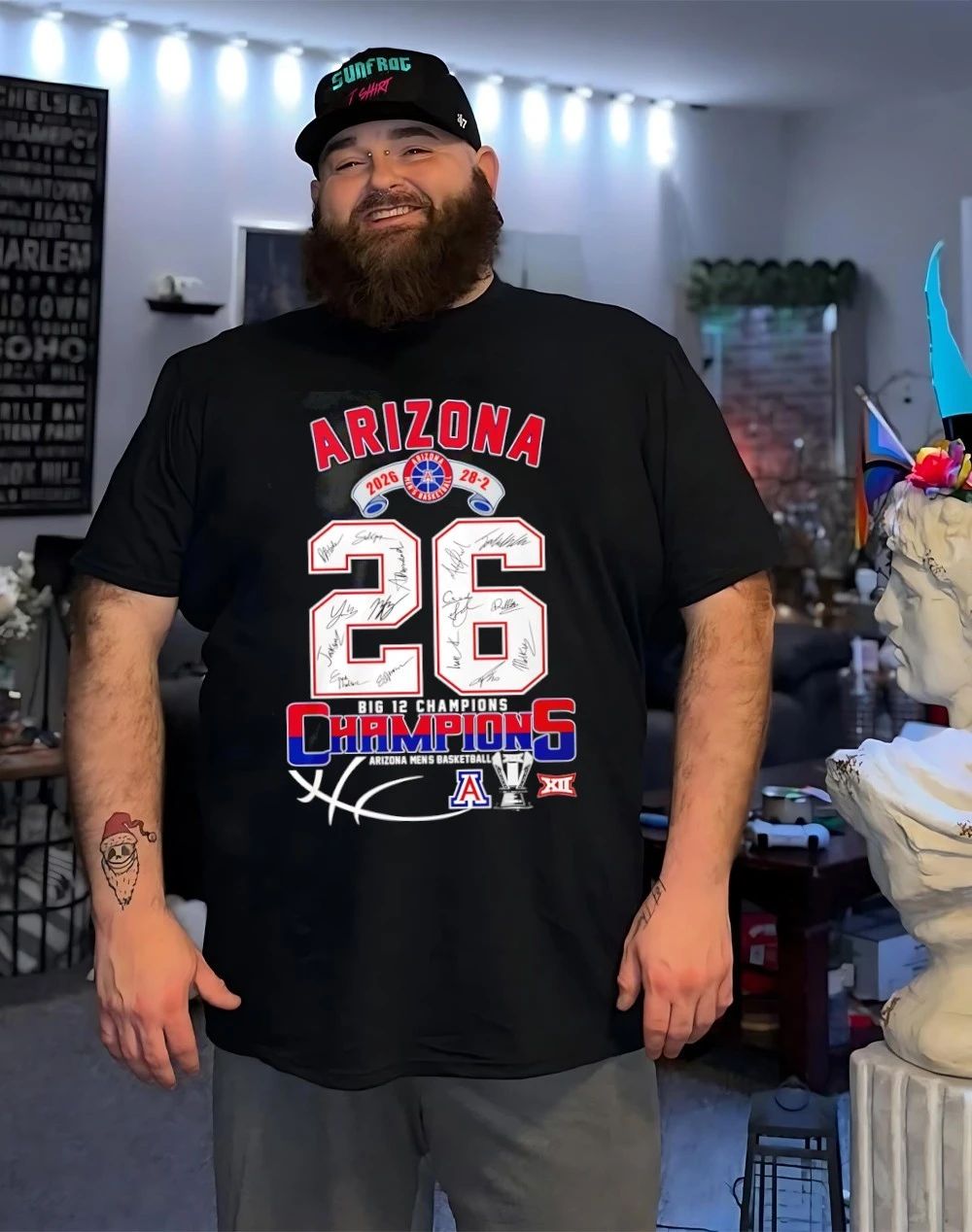 Arizona Wildcats 2026 Big 12 Champions score signatures shirt