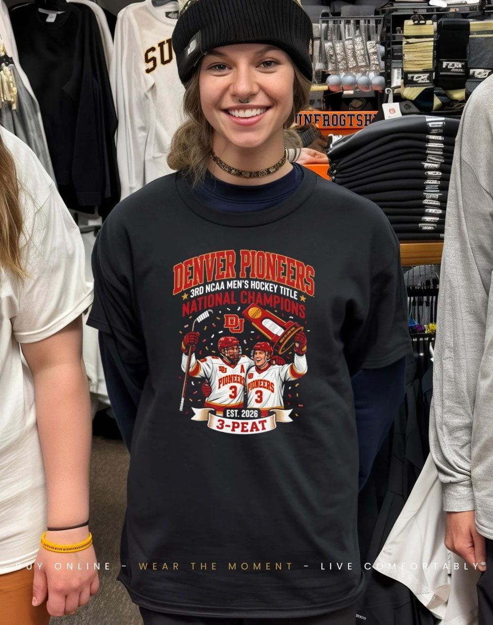Denver Pioneers Win 3rd Ncaa Men’s Hockey Title National Champions 3 Peat shirt