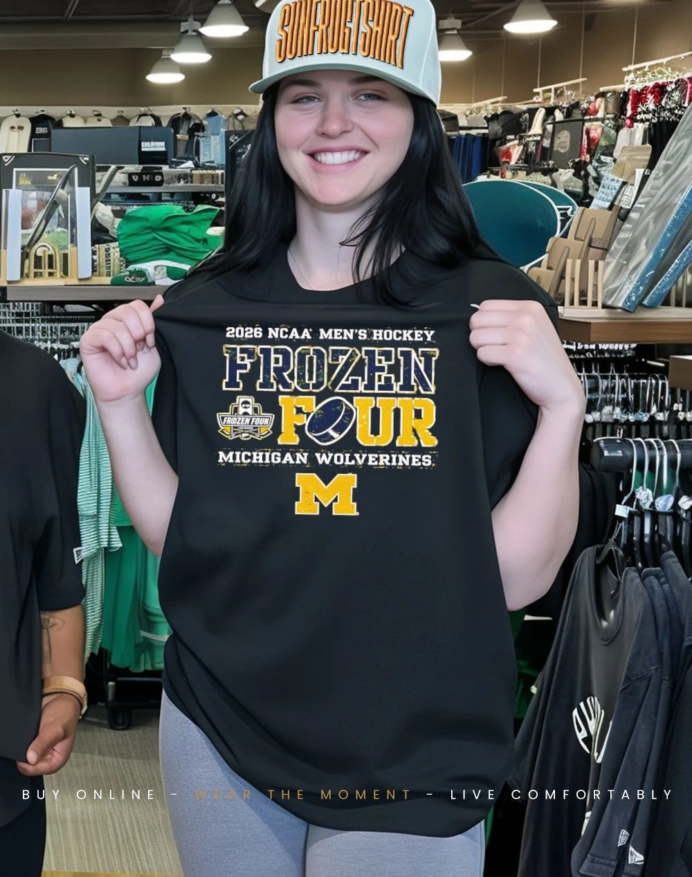 Michigan Wolverines Yellow 2026 Men’s Ice Hockey Frozen Four Bound logo shirt