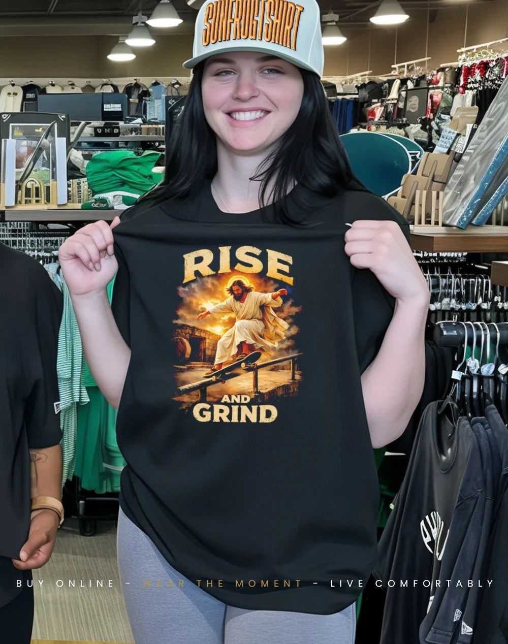 Rise and Grind ’26 Jesus skateboarding shirt