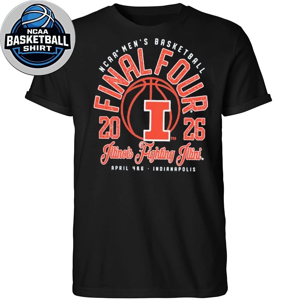 Back Illinois Fighting Illini Final Four 2026 Logo T-Shirt