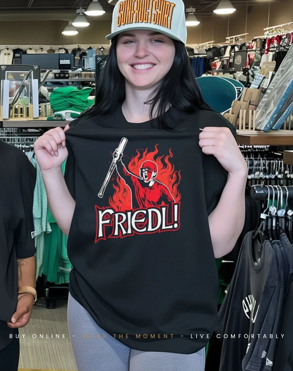 Cincinnati Reds TJ Friedl Battle Cry fire graphic shirt