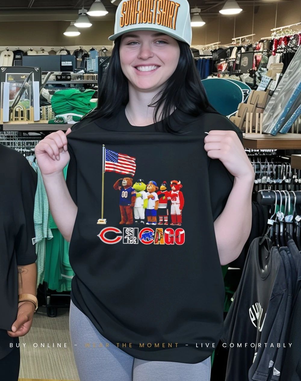 Chicago sports mascot salute the flag shirt