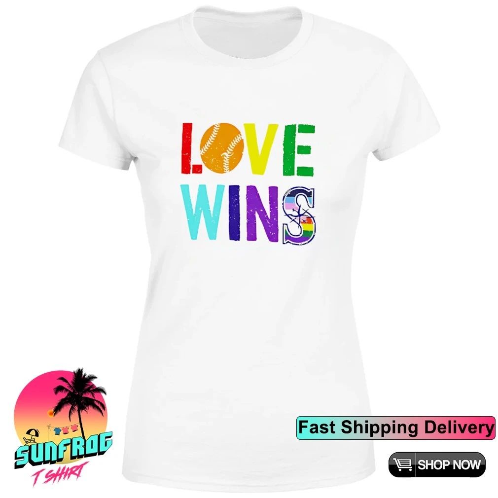 Love wins baseball pride lgbtq rainbow shirt