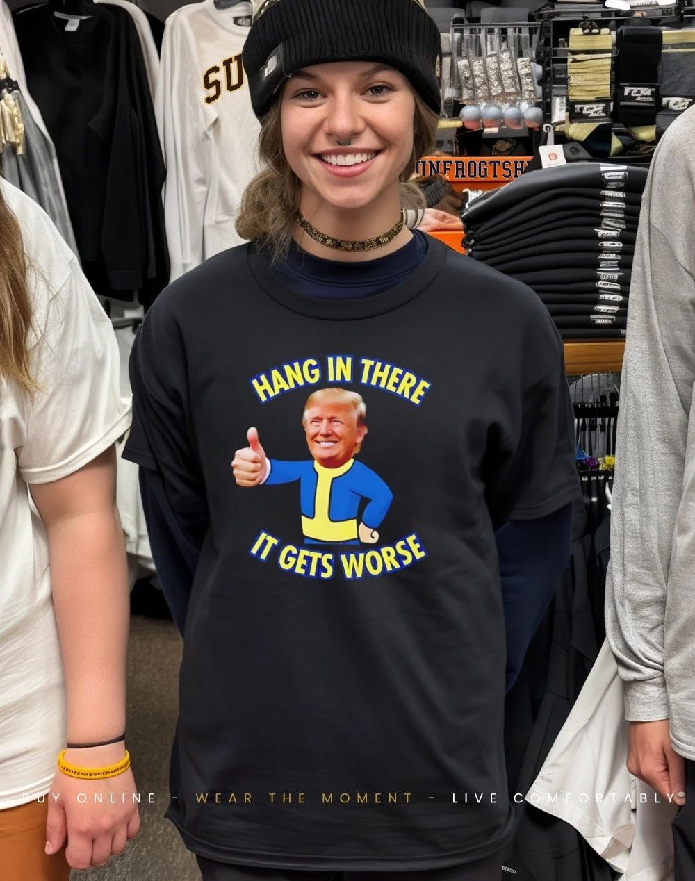 Hang in there it gets worse Trump cartoon shirt