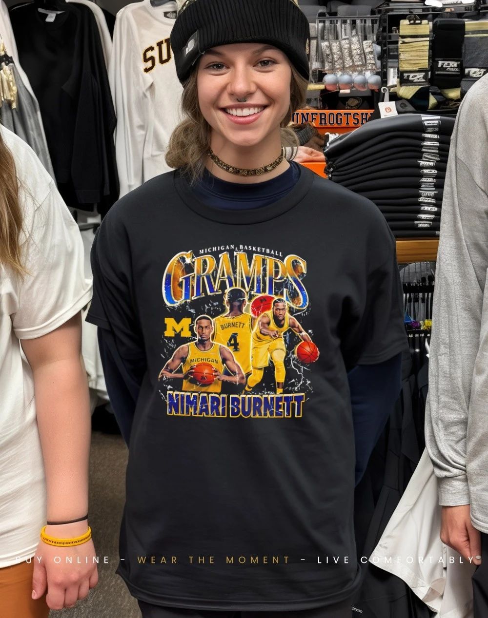 Michigan Basketball Gramps Nimari Burnett vintage shirt