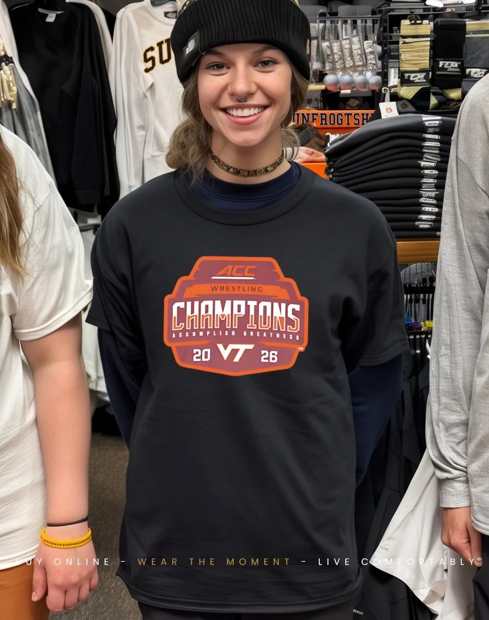 Maroon Virginia Tech Hokies 2026 ACC Men’s Wrestling Tournament Champions shirt