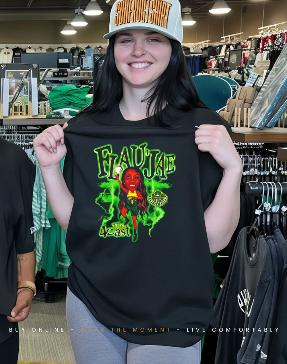 Flau’jae Johnson Seattle Storm Draft caricature shirt
