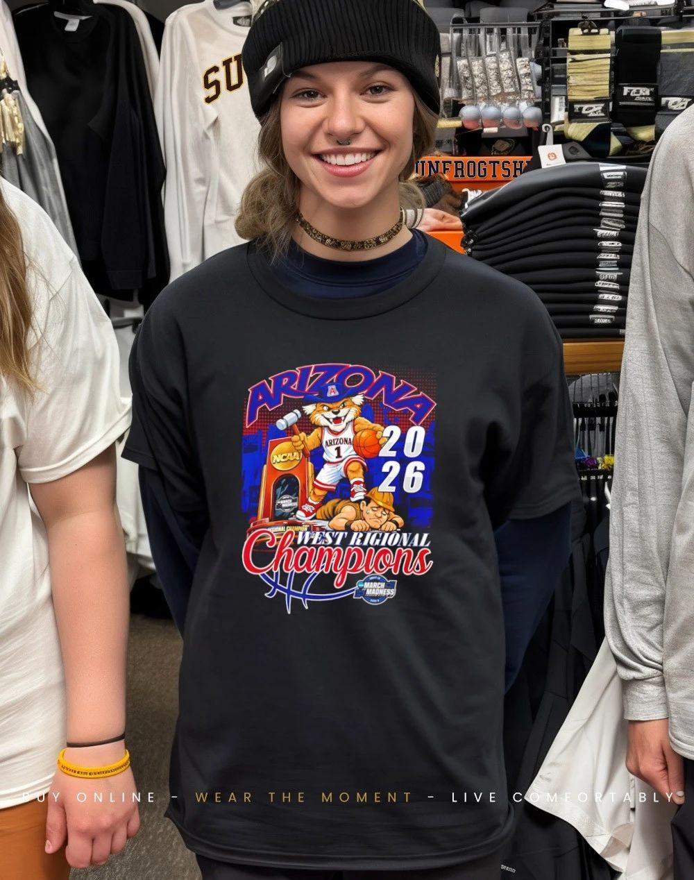 Arizona Wildcats 2026 West Regional Champions March Madness mascot shirt