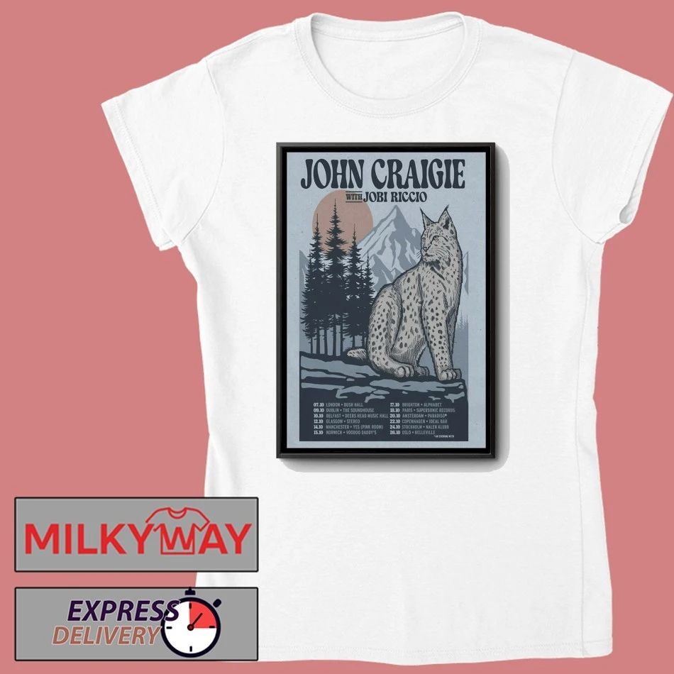 John Craigie With Jobi Riccio Europe October 2026 Tour Poster shirt