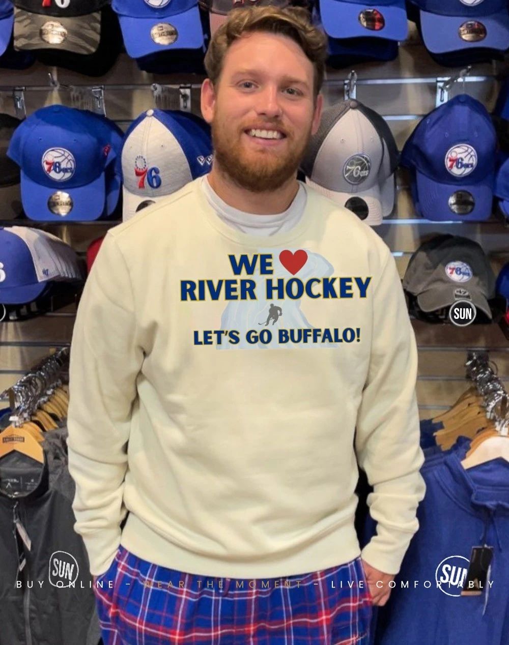 We love River Hockey let’s go Buffalo Sabres front and back shirt