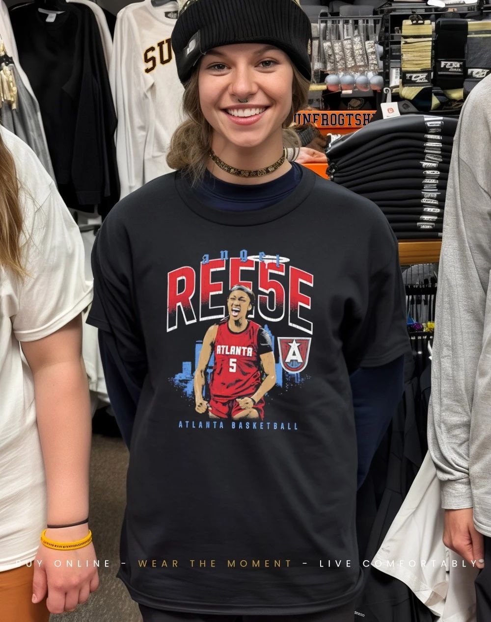 Angel Reese 5 Atlanta Dream basketball cityscape 2026 shirt