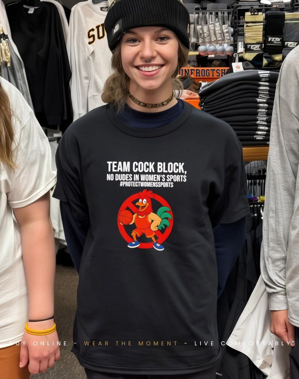 Team Cock Block no dudes in women’s sports Bold Roster Basketball shirt