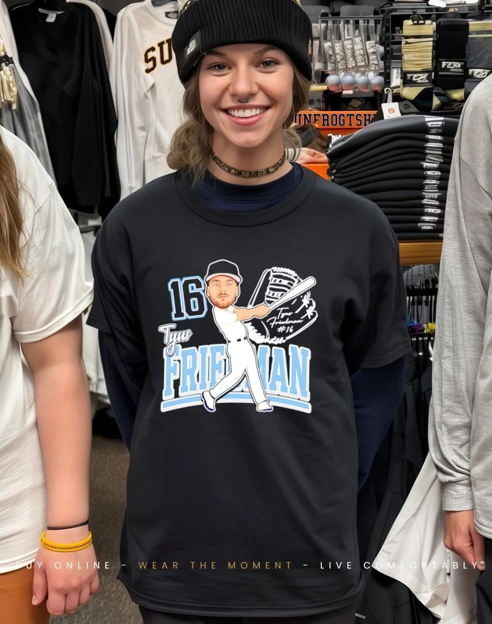 Tyus Friedman baseball player caricature 2026 shirt