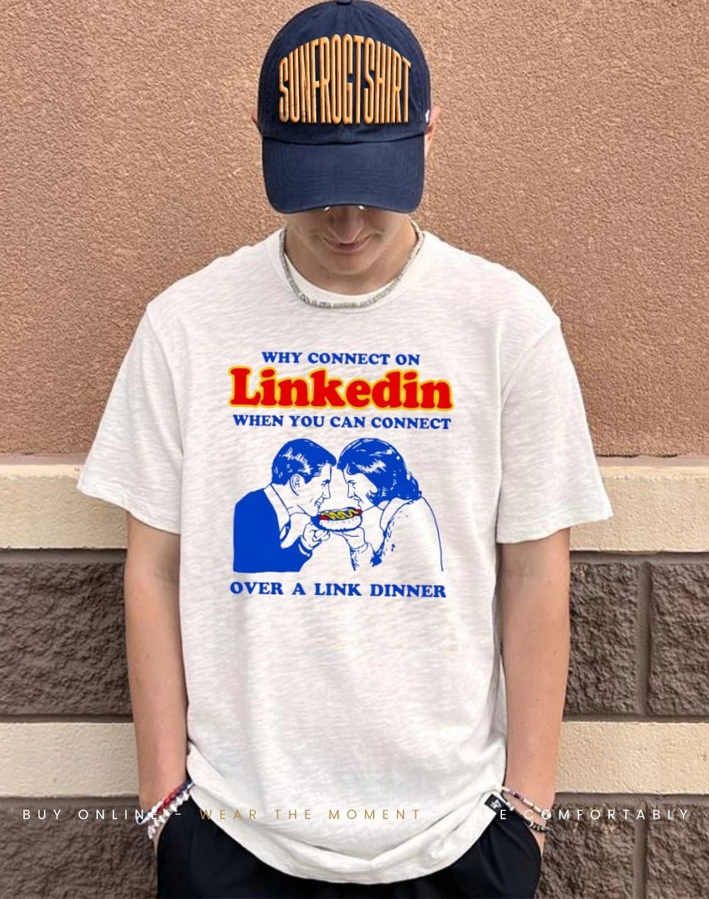 Why connect on linkedin when you can connect over a link dinner shirt