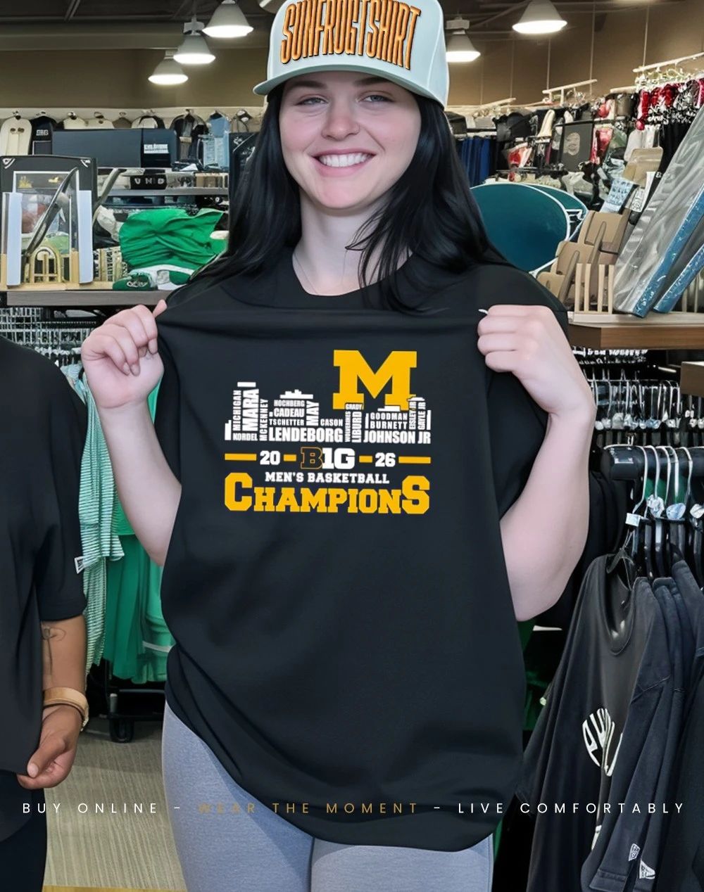 Michigan Wolverines 2026 Men’s Basketball Champions player name city skyline shirt