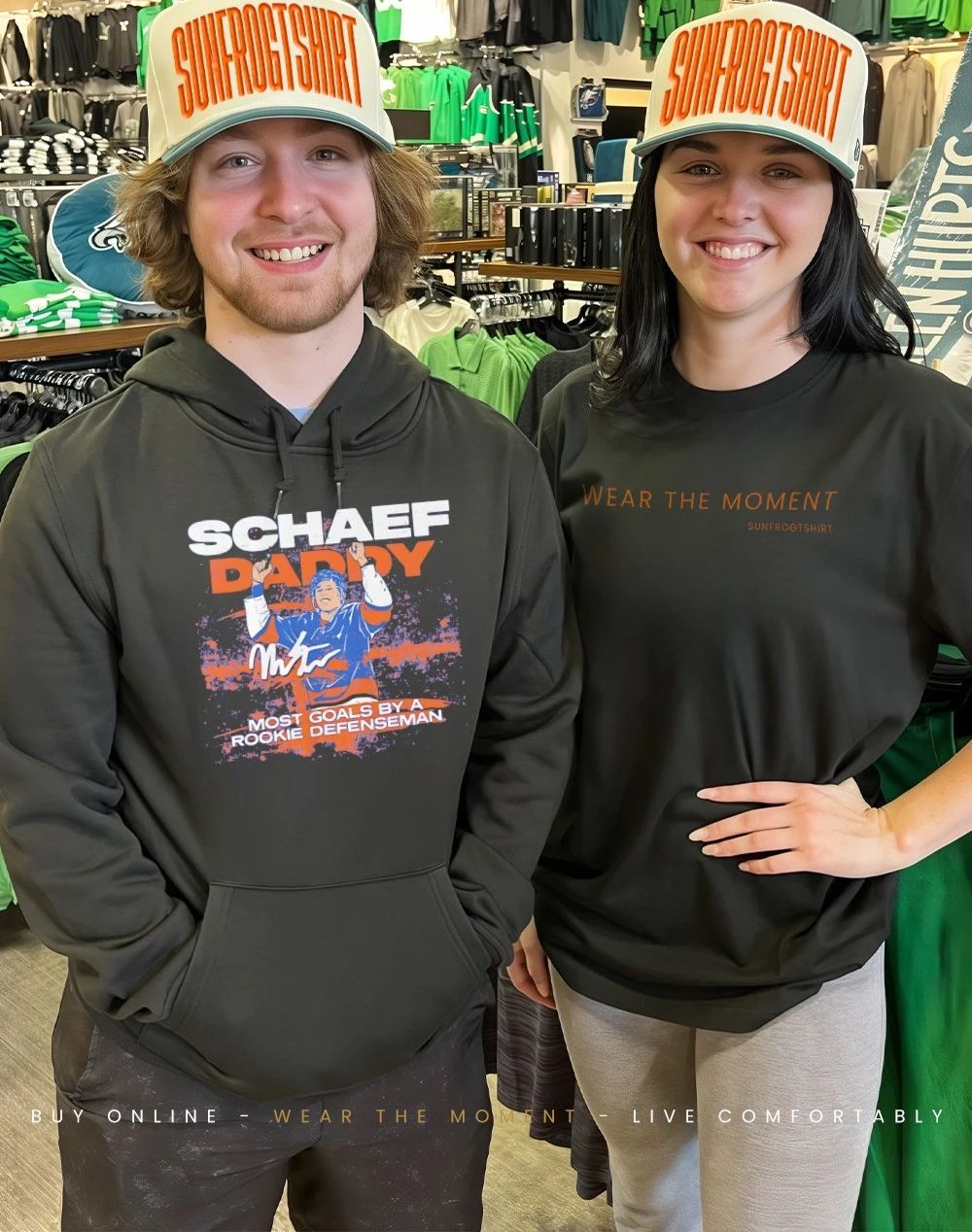 Matthew Schaefer Rookie Defenseman Goal Record signature shirt