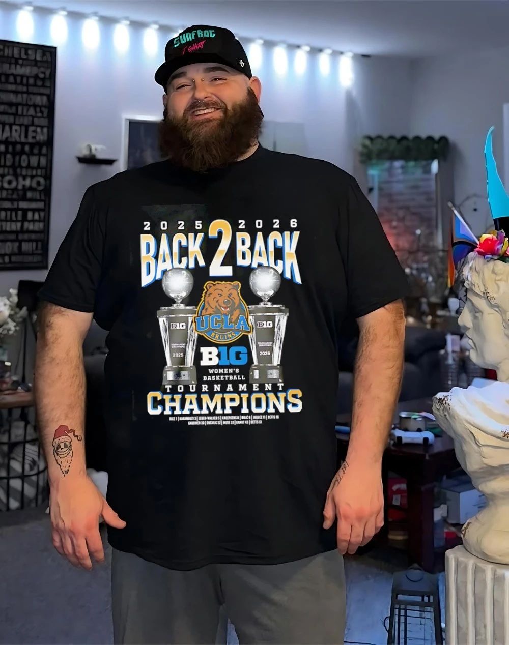 Ucla Bruins 2025 2026 back 2 back Tournament Champions trophies shirt