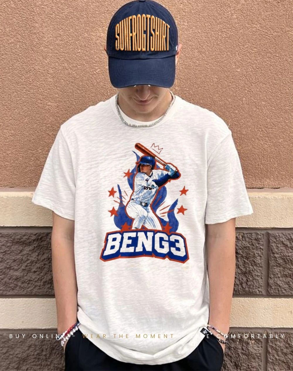 New York Mets Carson Benge Beng3 front and back shirt