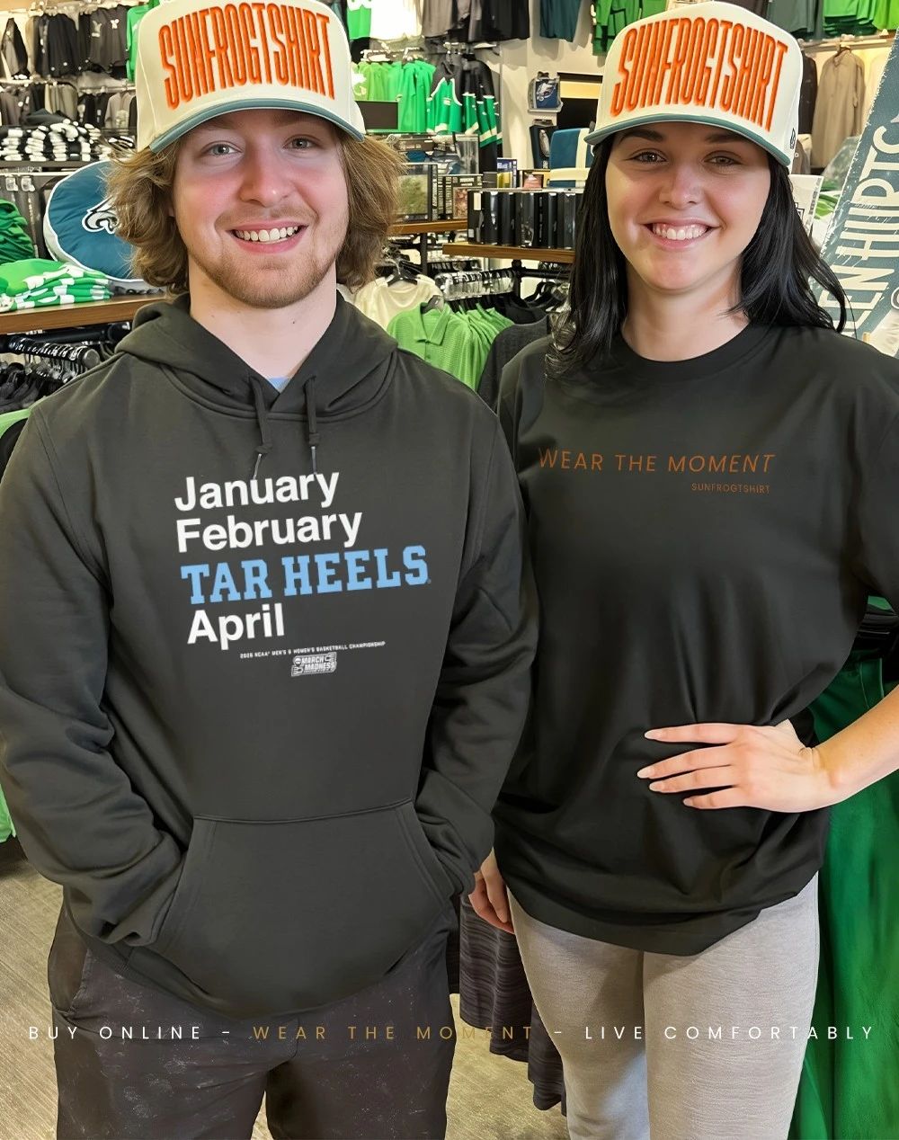UNC Tar Heels MBB & WBB 2026 March Madness Month January February Tar Heels April shirt