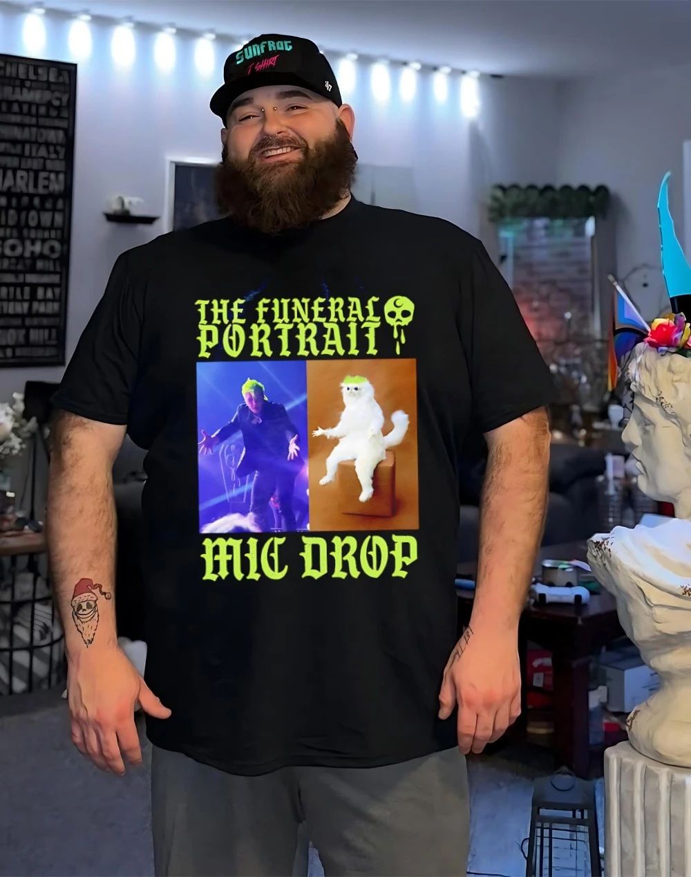 The Funeral Portrait Mic Drop meme shirt
