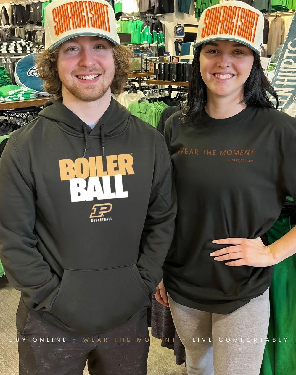 Purdue Basketball Boiler Ball Text Stack shirt